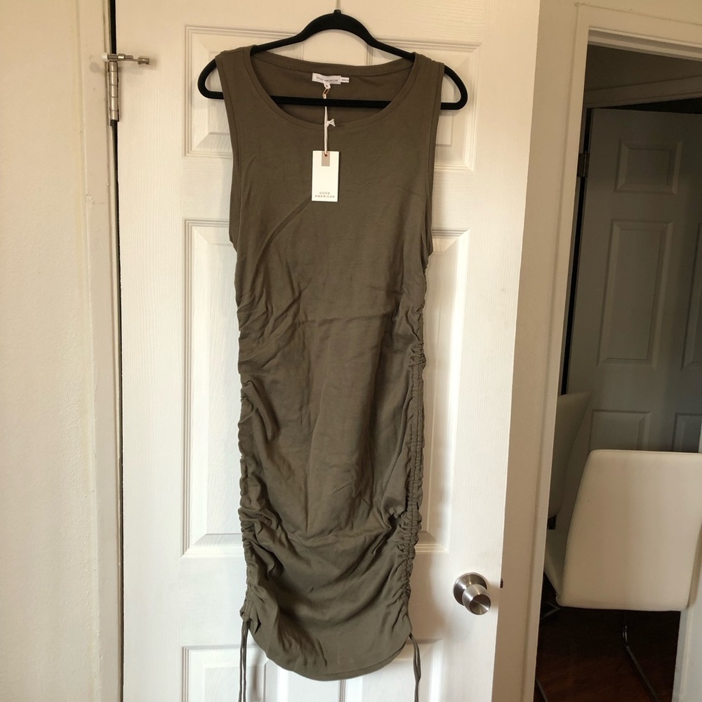 Good American Ruched Dress Sea Turtle XX-Large - Picture 6 of 11